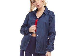 แจ็กเก็ตโค้ทผู้หญิงแจ็กเก็ตผ้าไนลอนโพลีเอสเตอร์สีฟ้าสำหรับ100% - Product Image 1