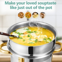 Matériel hôtelier de luxe pour restaurants : Réchaud à soupe en acier inoxydable chauffant pour alcool, chauffe-plats, ensemble de buffet, pot à soupe isotherme