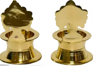 Antiguo tradicional latón puro Shankh Chakra Diya lámpara religiosa hindú adoración linterna para decoración del hogar Pooja decoración de la habitación - Product Image 2