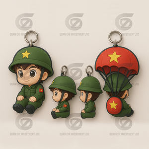 Porte-clés personnalisés en PVC avec support pour pièces de monnaie, impression UV, formes 3D de personnages d'anime et d'animaux, multifonctionnels, marque BUJIA, vente en gros - Product Image 2