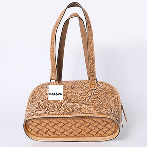 Genuine Leather Hand <b>Tooled</b> Western Style Girl's Leather Sling <b>Bag</b> Handbags for Women Ladies College <b>Tote</b> <b>Bag</b> - Product Image 4