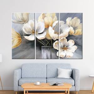 Impression sur toile de fleurs abstraites vibrantes - Décoration murale moderne, 3P : encadrée - Product Image 1