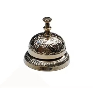 Campana de Escritorio de Latón de Diseño Moderno con Acabado Plateado, Campana Decorativa Antigua para Mesa de Hogar, Hotel o Restaurante - Product Image 1