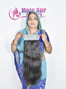 Cabello humano indio en bruto de calidad original y barato, cierre recto sin procesar, cutícula virgen alineada a precios de proveedores al por mayor - Product Image 3
