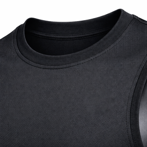 Camiseta Deportiva Personalizada para Hombre, Sin Mangas, Lisa, Negra, para Gimnasio, Entrenamiento, Mezcla de Algodón, Venta al Por Mayor - Product Image 4