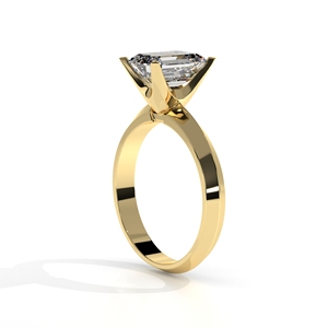 Juego de puntas de oro macizo de 18 quilates, corte esmeralda de lujo, 4 garras, anillos de boda minimalistas solitarios para su fiesta romántica, ropa de laboratorio cultivada - Product Image 6