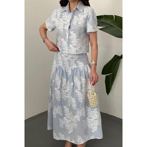 Ensemble chemise bleue et jupe corset - Bleu - Product Image 4