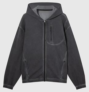 Custom Design Men's <b>Cardigan</b> Kangaroo Pocket Spandex/Polyester Regular Fit Vintage Full <b>Zip</b> Hoodie Featuring Brand Logo Winter - Product Image 5