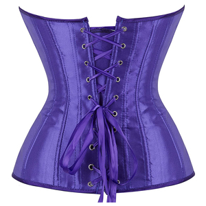 Blue Satin <b>Corset</b> Body Shaping Shapewear Sexy Bustier <b>Waist</b> Trainer Slimming Lingerie for Women Fashionable Outfit - Product Image 2