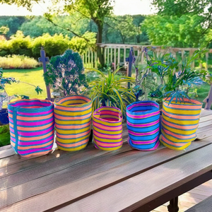 Eco-Friendly Bulk Options From India Striped Nylon <b>Recycled</b> Polypropylene Storage <b>Container</b> Bags Sustainable <b>Recycled</b> Materials - Product Image 3