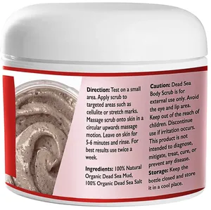 Label pribadi krim Scrub lumpur wajah tubuh Formula kulit kaya Mineral Laut Mati buatan AS krim peremajaan Eksfoliasi hitam - Product Image 2