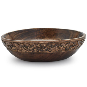 Handcrafted Solid Teak Wood Serving Bowl Deep Round Salad Bowl With Unique Rich <b>Grain</b> Pattern Natural Eco-Friendly Kitchen Serve - Product Image 2