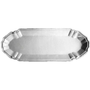 Plateau de service ovale en céramique blanche de qualité supérieure avec bord festonné en forme de marguerite, design admirable, vaisselle noire, vente - Product Image 2