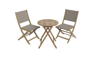 Conjunto de Bistró Moderno de Mimbre con Ratán PE para Uso en Exteriores en Casa de Campo, Parque, Apartamento, Patio y Jardín - Product Image 2