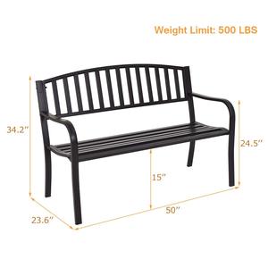 Wholesale Metal Black Outdoor Patio <b>Bench</b> for Home Hotel Garden Outside Park Seating Patio <b>Bench</b> Outdoor and <b>Indoor</b> Furniture - Product Image 3