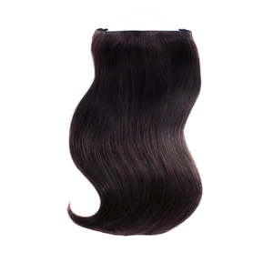 Pour les extensions de cheveux Halo # Cheveux humains Remy vietnamiens ondulés naturels 1C brun nuit - 8 pouces - Trame simple pré-collée - Product Image 1