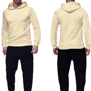 Ensemble de survêtement personnalisé pour homme grande taille, pantalon de jogging et sweat à capuche, en molleton uni 100% coton, pour la maternité, la gym, l'hiver et le printemps - Product Image 4