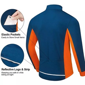 Maillot de cyclisme personnalisé en polyester à séchage rapide pour hommes Maillot de cyclisme à manches longues 3 poches arrière - Product Image 3
