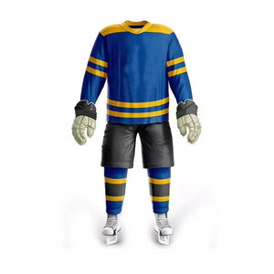 Vente en gros d'uniformes de hockey sur glace respirants à séchage rapide personnalisés Ensembles de vêtements de sport sublimés unisexes fabriqués sur commande - Product Image 4