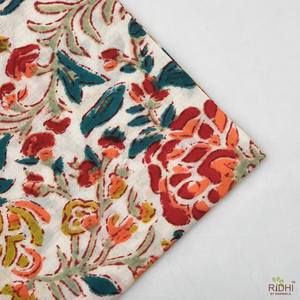 Tendance nouveau 2025 sangria rouge gingembre Orange pin vert Floral indien main bloc imprimé coton serviettes en tissu Cocktail serviette - Product Image 4