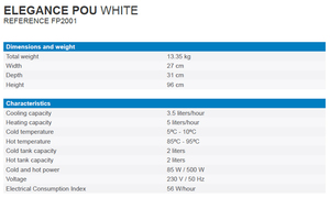 Pou ตู้กดน้ำร้อนและเย็นพร้อมตัวกรองคาร์บอนและคอมเพรสเซอร์สีขาวสง่างามสำหรับน้ำดื่ม - Product Image 6