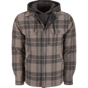 Wholesale <b>Flannel</b> Shirt Hoodie <b>Mens</b> Long Sleeve Casual Outdoor Hooded Plaid Shirt <b>Jacket</b> With Custom Logo Factory Direct OEM - Product Image 1