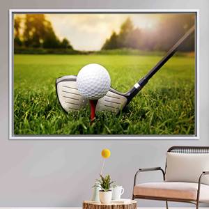 Stylish Golf Canvas Print for Man Cave Decor - Elegant Wall Art,WHITE <b>FRAMED</b> CANVAS - Product Image 1