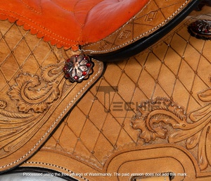 Selle de cheval en cuir Western Show, équipement d'équitation haut de gamme, accessoires pour chevaux, produit équestre - Product Image 4