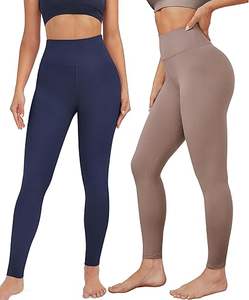 Women's <b>High</b> <b>Waist</b> Breathable Knitted Activewear <b>Leggings</b> Seamless Fitness <b>with</b> Logo for Workout and <b>Tummy</b> <b>Control</b> - Product Image 2