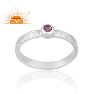 แหวนพลอยอเมทิสต์ธรรมชาติเงินสเตอร์ลิงดีไซน์ใหม่เครื่องประดับออกแบบได้ตามต้องการสำหรับผู้หญิงของขวัญสำหรับผู้หญิงสำหรับเธอ - Product Image 1