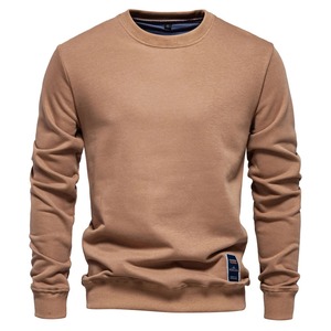Mezcla de algodón para hombre cuello redondo Color sólido sudaderas pulóver Casual deporte sudadera para hombre - Product Image 6