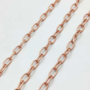 Cadena de Cobre con Eslabones Ovalados Chakralume de 4x6 mm, 1 Metro, Chapada en Oro, Plata y Oro Rosa, Sin Níquel, Antideslustre, para Fabricación de Joyería, Venta al por Mayor, DIY - Product Image 3