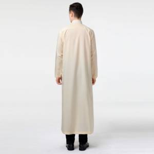Hombres Al Daffah Thobe manga larga árabe moda bata nueva llegada musulmán largo Thobe de talla grande térmica para otoño - Product Image 4