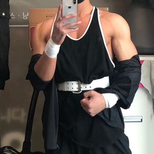 Men's Fitness Tank Top Custom logo Sport Fit <b>Running</b> <b>Singlet</b> O-Neck Vest - Product Image 4