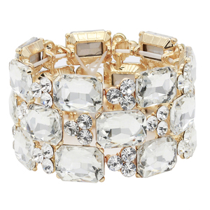 Bracciali e braccialetti in cristallo blu con cristalli placcati oro - Product Image 1