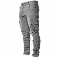 High Street Designer personnalisé Slim Fit Denim pantalon hommes bleu qualité déchiré empilé Jean pantalon grande taille à la mode personnalisé Slim