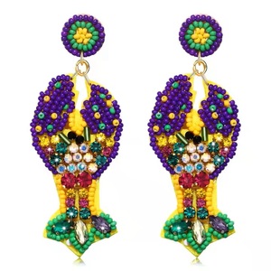 Tendance Design Verre Graine Perlé Lustre Boucles D'oreilles pour Fille s Mode Costume Lustre Boucles D'oreilles au Meilleur Prix - Product Image 3