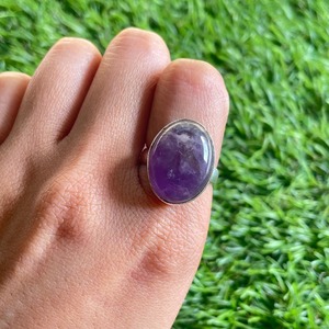 Handmade 925 Sterling Silver Vintage <b>Ring</b> <b>Indian</b> Natural Amethyst Stone Channel Set Third Party Certified Mehrajudin Gems - Product Image 1