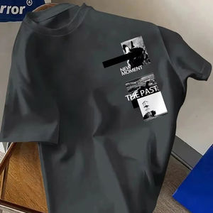 Camiseta de algodón 100% de verano para hombre, estampado gráfico minimalista, ropa de calle transpirable ecológica, Manga corta informal para uso diario - Product Image 3