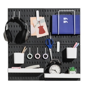 Système de panneaux perforés écologiques sans perçage Panneaux ABS renforcés Organisateur mural à lattes <span class=keywords><strong>pour</strong></span> le <span class=keywords><strong>rangement</strong></span> des <span class=keywords><strong>ustensiles</strong></span> de cuisine dans le garage - Product Image 2