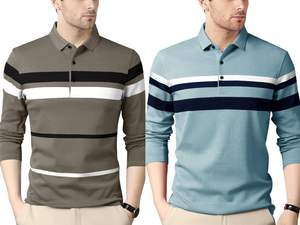 T-shirt polo de coupe régulière pour homme T-shirts à col complet T-shirt décontracté T-shirt polo pour homme décontracté léger Sports de plein air - Product Image 2