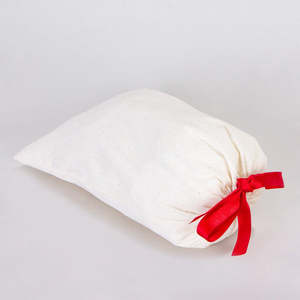 Pochette en tissu de coton biologique 8x12 pouces avec ruban rouge, impression sérigraphique et logo brodé pour portefeuille, rangement anti-poussière, usage personnalisé - Product Image 4