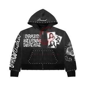 Sudaderas con capucha bordadas con estampado personalizado para mujer, forro polar de algodón 100%, logotipo frontal de Otoño/Invierno, servicio OEM, tamaño de Color personalizado - Product Image 3