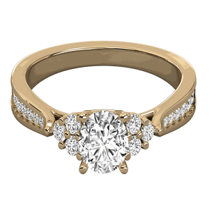 Anillo de Compromiso con Halo de Diamantes Redondos para Ella - Product Image 2