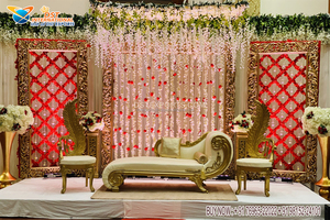 แผงฉากหลังเวทีงานแต่งงานแบบอินเดียสุดพิเศษ,แผงฉากหลังเวทีงานแต่งงานแนวโรแมนติกกรอบไฟเบอร์ - Product Image 3