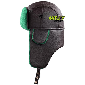 Chapeau d'aviateur en fausse fourrure d'hiver, en cuir PU, avec rabats d'oreille chauds, coupe-vent, pour temps froid - Product Image 2