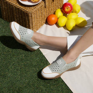 [JSHOE] Zapatos de Mujer de Piel Vacuna con Tacón Bajo de 4 cm, Cómodos y Casuales para Caminar - Product Image 4