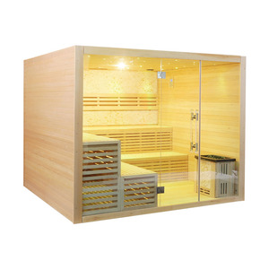 Cabina de sauna de lujo Pentágono interior personalizada de fábrica con luz roja infrarroja lejana y calefacción de vapor - Product Image 3
