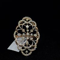 Bague de fiançailles et de mariage tendance en or 14 carats avec motif floral, diamant naturel 0,74 carat Si, sertissage pavé, pour femmes, fêtes et anniversaires