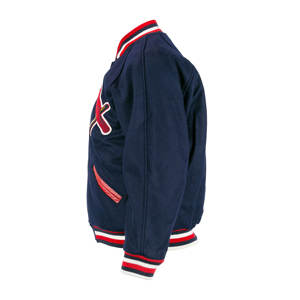 Vente en gros de vestes d'école de baseball d'hiver et de vestes de baseball chaudes en laine avec patchs brodés en chenille - Product Image 3
